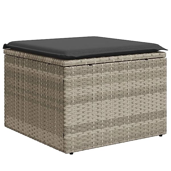 vidaXL Hocker Gartenhocker mit Kissen Hellgrau günstig online kaufen