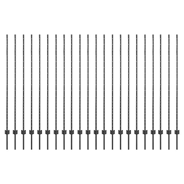 vidaXL Zaunpfosten 22 Stk Grau 200 cm Stahl 3335944 günstig online kaufen