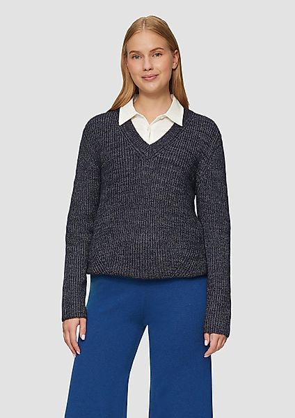 s.Oliver Longpullover Strickpullover Strickpullover mit V-Ausschnitt günstig online kaufen