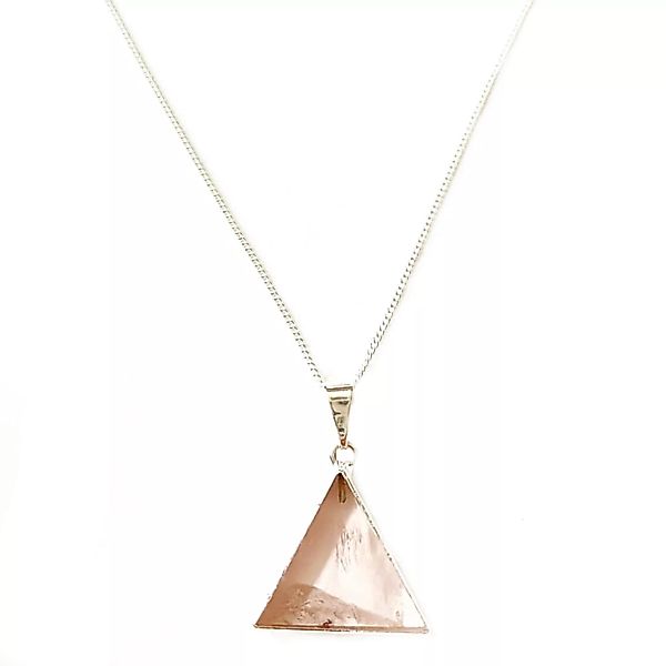 Rosenquarz Dreieck - Halskette, Vergoldet günstig online kaufen