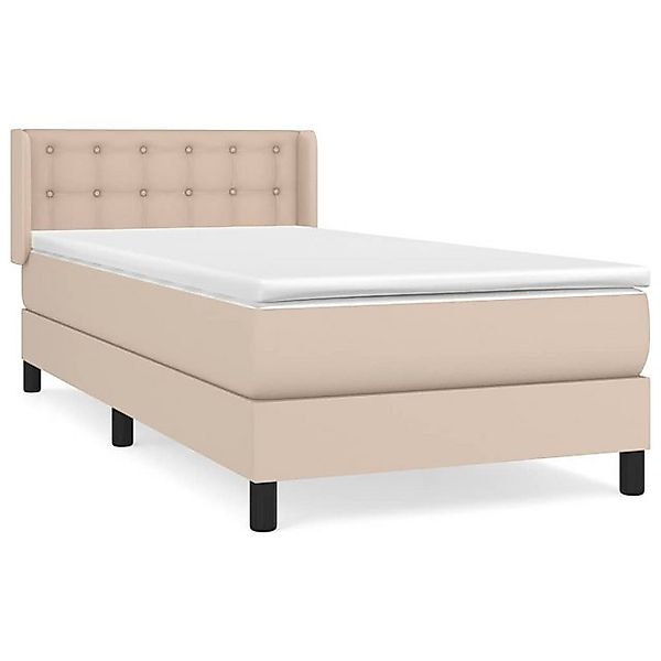 vidaXL Bettgestell, Boxspringbett Matratze Cappuccino-Braun 100x200cm Kunst günstig online kaufen