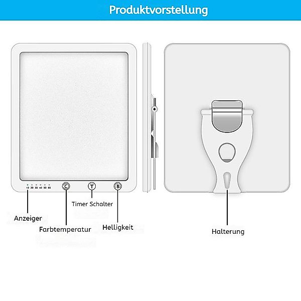 PRIISF Tisch-Tageslichtlampe SAD Tageslichtlampe LED Tageslichtleuchte günstig online kaufen
