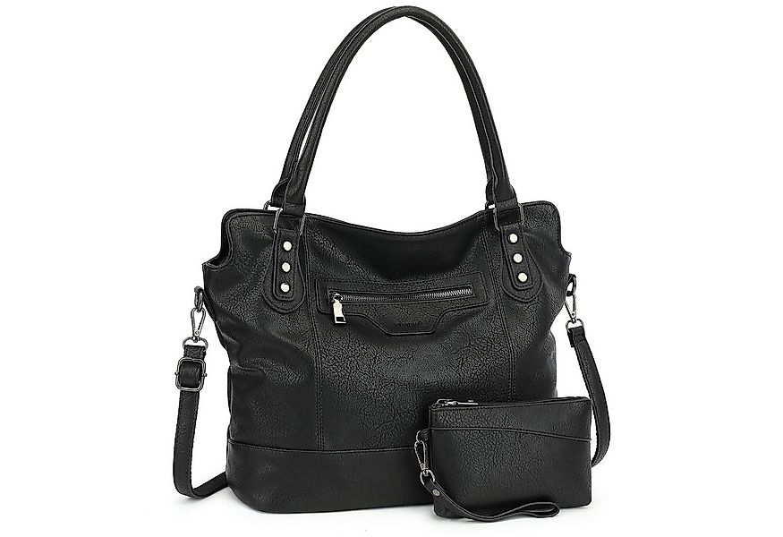 TAN.TOMI Handtasche Damen Schultertasche - Set Shopper Umhängetasche Henkel günstig online kaufen