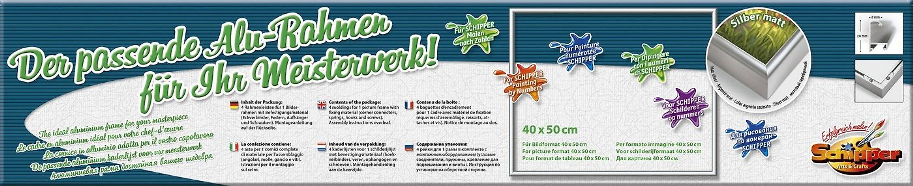 Schipper Bilderrahmen Malen nach Zahlen, 40x50 cm, silberfarben, Made in Ge günstig online kaufen