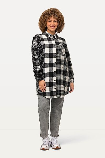 Ulla Popken Sommerjacke Karo-Shaket Hemdkragen Langarm günstig online kaufen