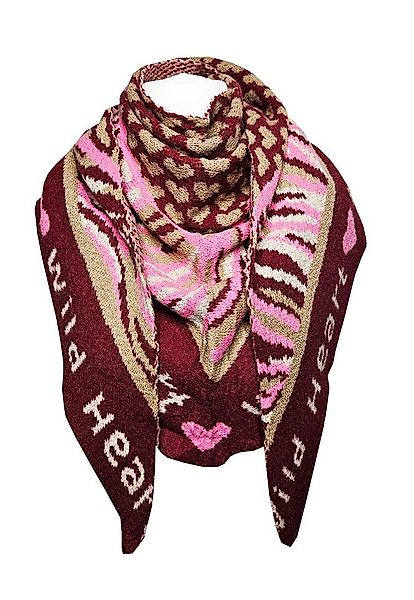 Dreieckstuch SAISON Dreieckschal Strick Wild Heart Weinrot Winter Schal Dre günstig online kaufen