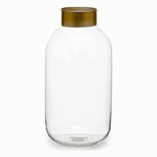 Vase Weich Golden Durchsichtig Glas (14,5 X 29,5 X 14,5 Cm) günstig online kaufen