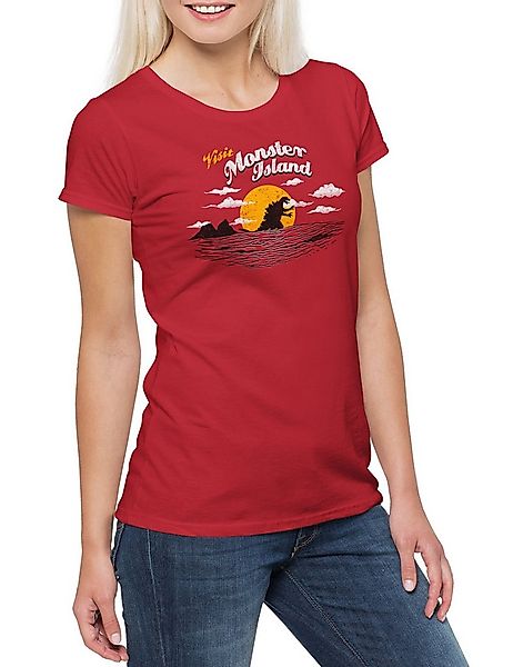 Urban Backwoods Print-Shirt Visit Monster Island Damen T-Shirt Godzilla Jap günstig online kaufen