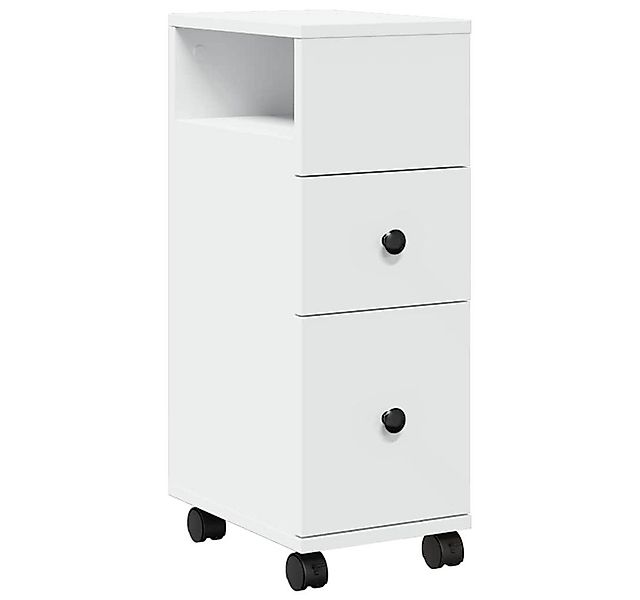 vidaXL Fächerschrank Badschrank Schmal mit Rollen Weiß Holzwerkstoff (1-St) günstig online kaufen