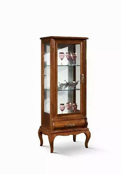 JVmoebel Vitrine Braun Möbel Vitrine Holz Glas Schrank Regale Italien (1-St günstig online kaufen