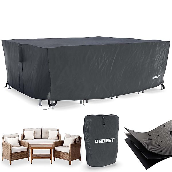 Onbest Gartenmöbel-Schutzhülle mit Kordelzug 600D Oxford-Gewebe günstig online kaufen