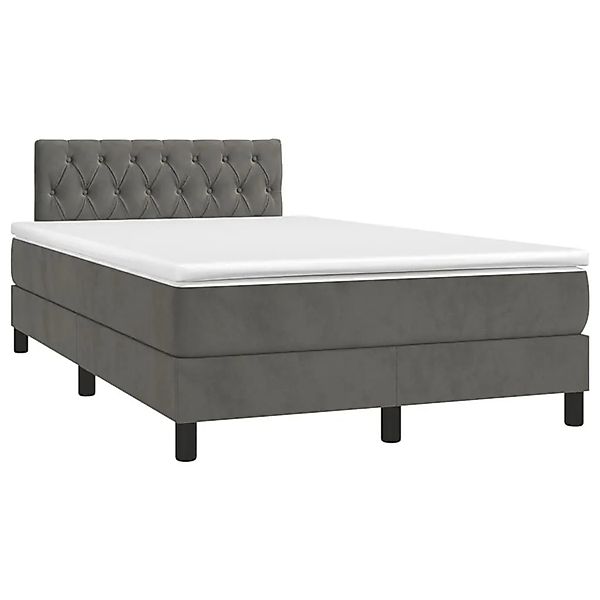 vidaXL Boxspringbett mit Matratze Dunkelgrau 120x200 cm Samt 3141474 günstig online kaufen