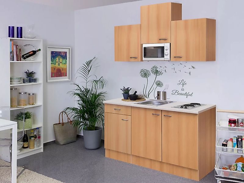 Flex-Well Küche "Nano", Gesamtbreite 150cm, mit Mikrowelle und Kochfeld, vi günstig online kaufen