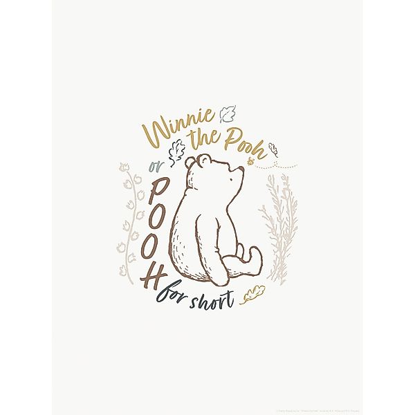 Komar Wandbild Disney Winnie the Pooh for Short 30 cm x 40 cm Beige günstig online kaufen