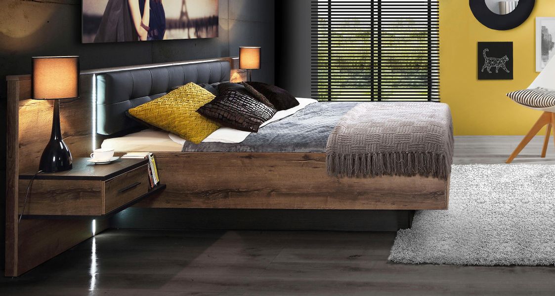 FORTE Bettanlage "Bellevue" inkl. Lichtleiste im Kopfteil günstig online kaufen