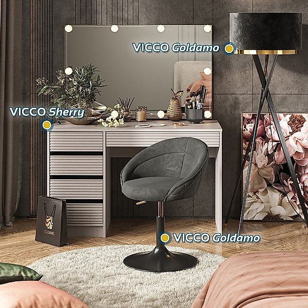 Vicco Sitzhocker Goldamo, Anthrazit/Schwarz, 45 x günstig online kaufen