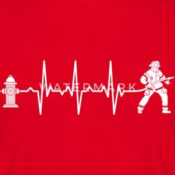 Spreadshirt T-Shirt Feuerwehrmann Feuerwehr Geschenk Herzschlag günstig online kaufen