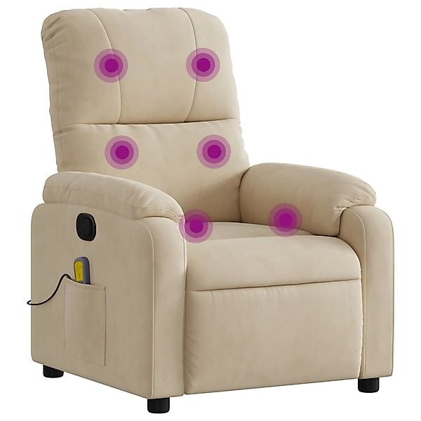vidaXL Sessel Massagesessel Creme Mikrofasergewebe (1-St) günstig online kaufen