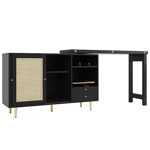 360° drehbarer ausziehbarer Design-Stehtisch mit klappbarer Tischplatte, Au günstig online kaufen