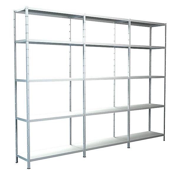 Schulte Steck-Grund- und 2 x Anbauregale 200 cm x 280 cm x 35 cm Weiß günstig online kaufen