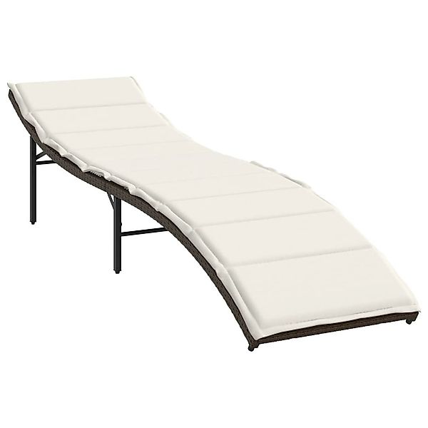 vidaXL Gartenliege Sonnenliege mit Kissen Braun günstig online kaufen
