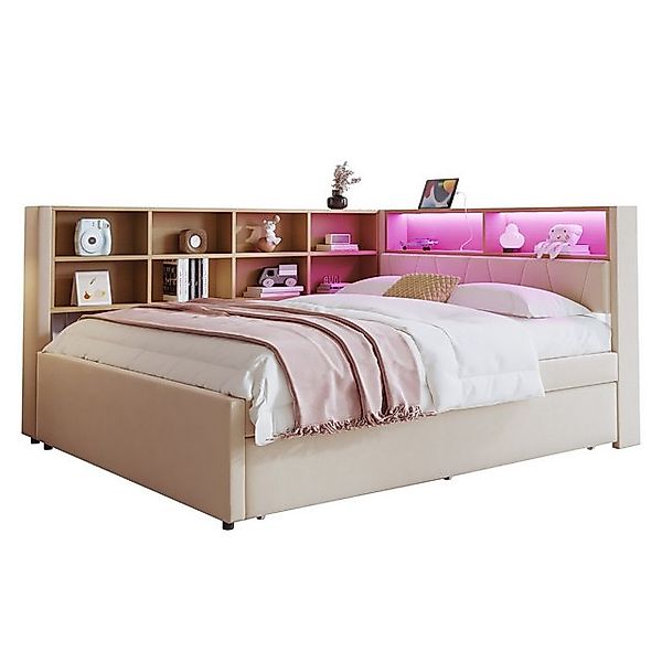 STILVORA Schlafsofa Polsterbett 140×200 mit Ausziehbett Jugendbett Tagesbet günstig online kaufen