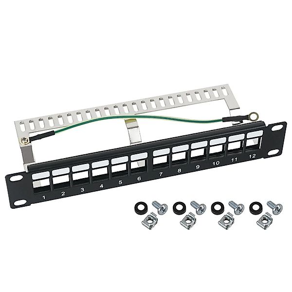 HMF 63346 STP Keystone-Patchpanel für Serverschrank 12 Ports RJ45 10 Zoll 1 günstig online kaufen