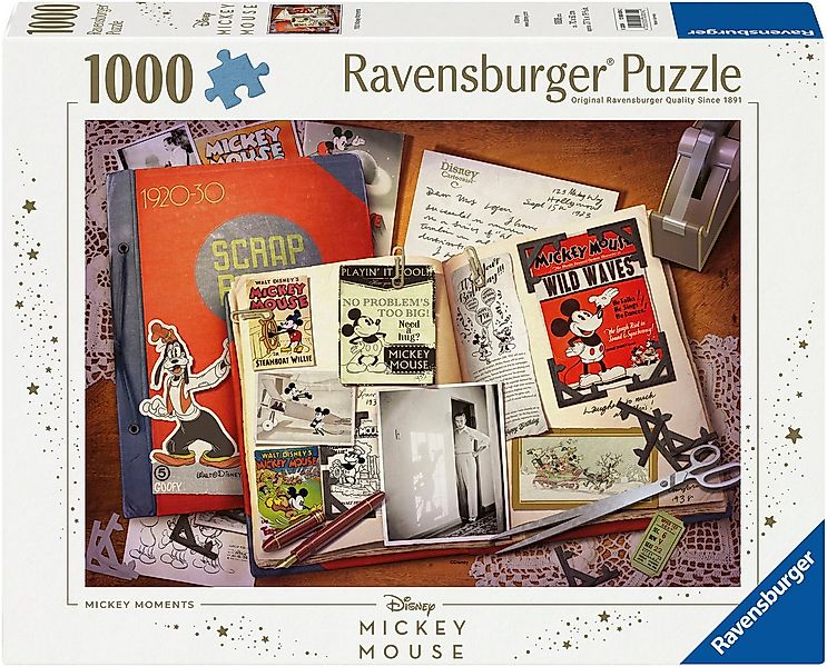 Ravensburger Puzzle Disney Mickey Mouse, 1930 Mickey Moments, 1000 Puzzlete günstig online kaufen