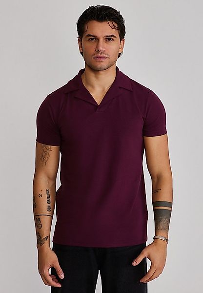 Siksilk Poloshirt SikSilk Herren Burgunderrot Revere Polo günstig online kaufen