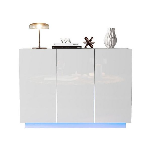 Furnishings Home Beistellschrank Hochglanz und geschlossen ockel LED-Licht günstig online kaufen