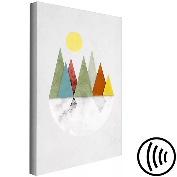 Leinwandbild Collage-Gipfel – geometrische, bunte Berggipfel im Halbkreis, günstig online kaufen