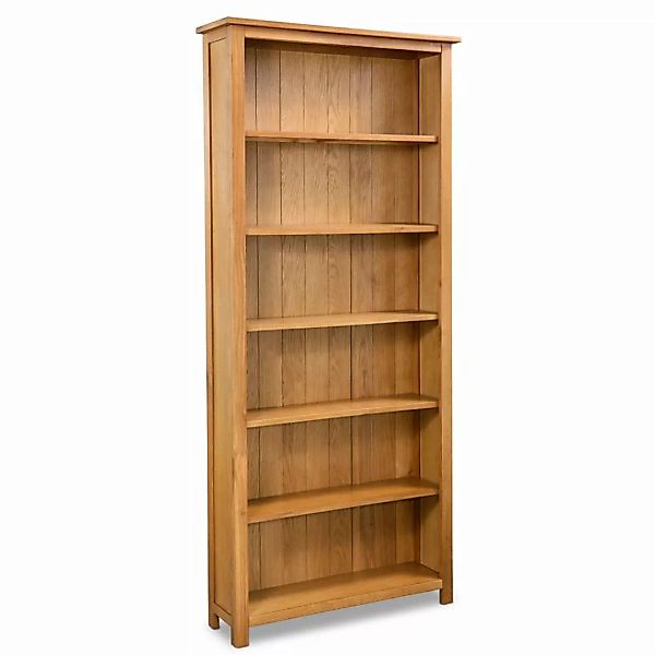 Bücherregal 6 Fächer 80x22,5x180 Cm Massivholz Eiche günstig online kaufen