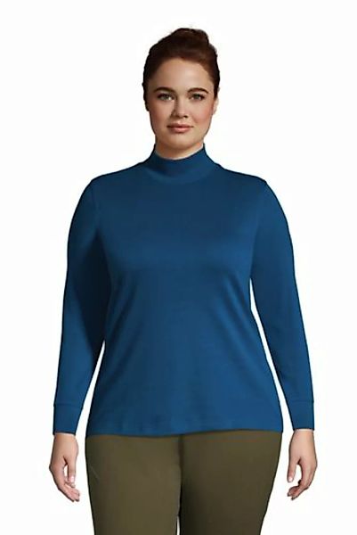 Stehkragen-Shirt in großen Größen, Damen, Größe: 52-54 Plusgrößen, Blau, Ba günstig online kaufen