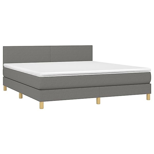 vidaXL Boxspringbett mit Matratze & LED Dunkelgrau 180x200 cm Stoff 3133574 günstig online kaufen