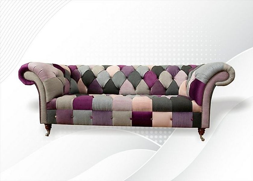 JVmoebel Chesterfield-Sofa Chesterfield 3 Sitzer Design Sofa Couch 225 cm, günstig online kaufen