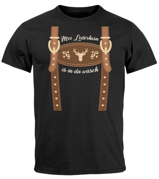 MoonWorks Print-Shirt Herren T-Shirt Lederhose Ersatz günstig online kaufen