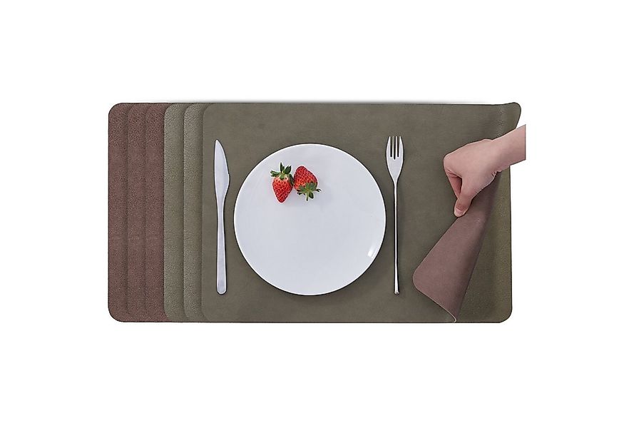 Simurq Platzset Abwaschbar - Beidseitig Nutzbare und Rutschfeste Tischsets, günstig online kaufen