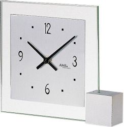 AMS Tischuhr »T102« Quarzuhr, Holzsockel, Wohnzimmer, Esszimmer,Made in Ger günstig online kaufen
