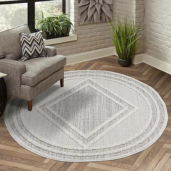 Carpet City Teppich »LINDO 8853«, rund, Kurzflor, Hochtief-Muster/ 3D-Effek günstig online kaufen