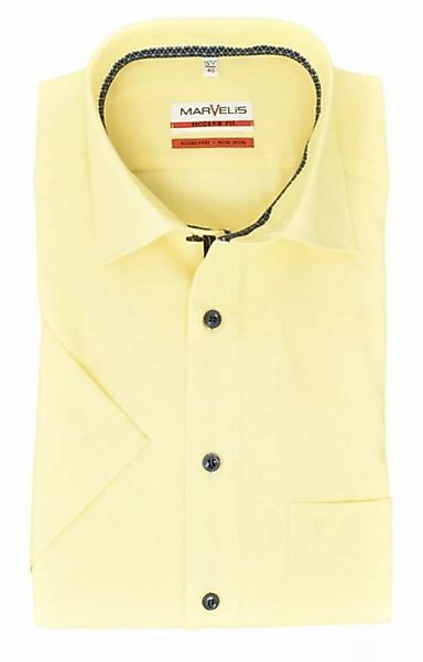 MARVELIS Kurzarmhemd Kurzarmhemd - Modern Fit - Einfarbig - Gelb günstig online kaufen