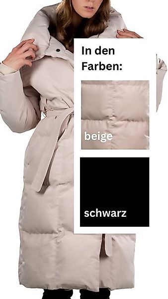 Shorai Steppjacke Steppmantel mit Gürtel hoher wattierter Stehkragen günstig online kaufen