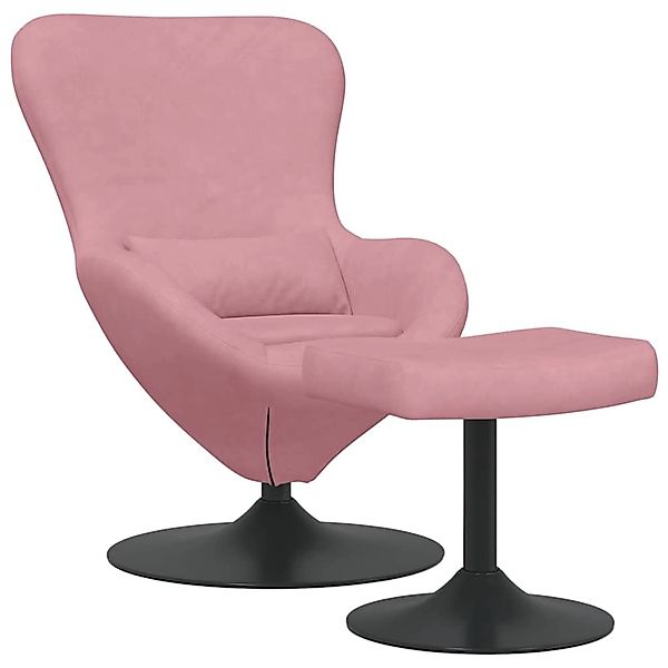 vidaXL Eierstuhl mit Fußhocker Rosa 63 x 73 x 90 cm Samt 42002748 günstig online kaufen