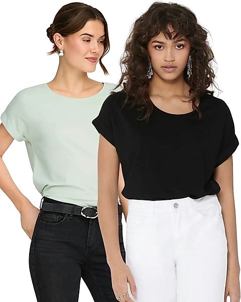 ONLY T-Shirt Stilvolles Basic Shirt mit Rundhalsausschnitt (2er-Pack) unifa günstig online kaufen