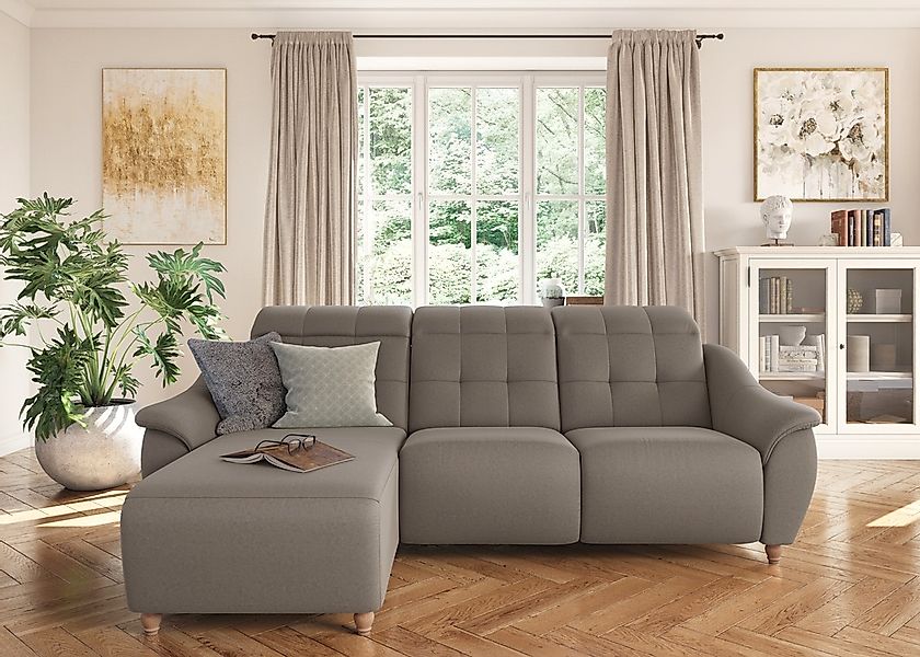 Home affaire Ecksofa "Boston L-Form" Kopfteilverstellung an jeder Sitzfläch günstig online kaufen