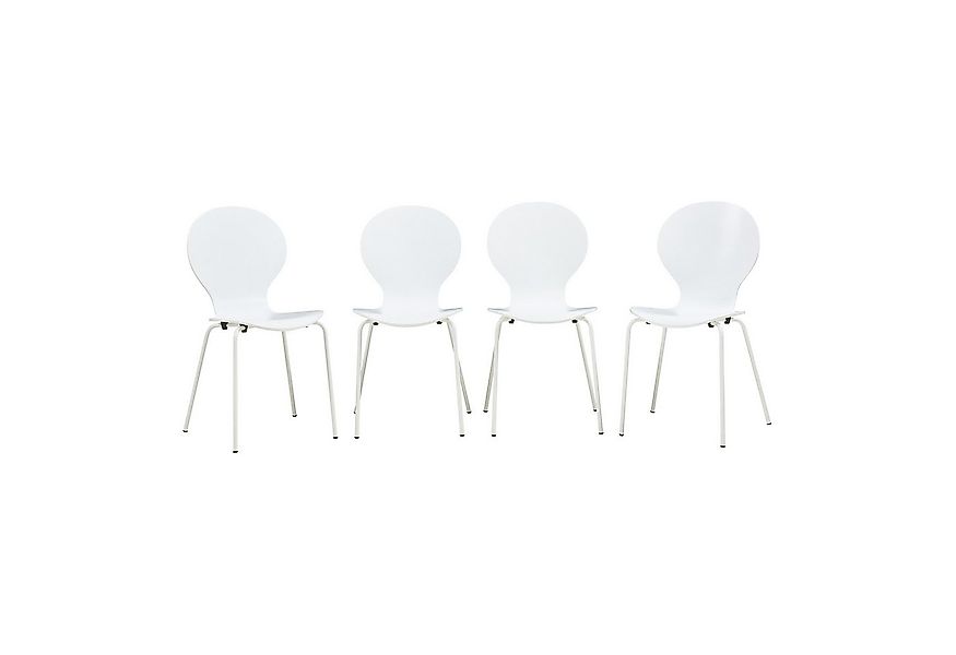 en.casa Esszimmerstuhl (Set, 4 St), »Etne« Holz Metall 85x48x50 cm Weiß günstig online kaufen