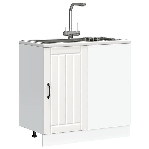 vidaXL Schrankmodule Spülenunterschrank Lucca Weiß Holzwerkstoff günstig online kaufen
