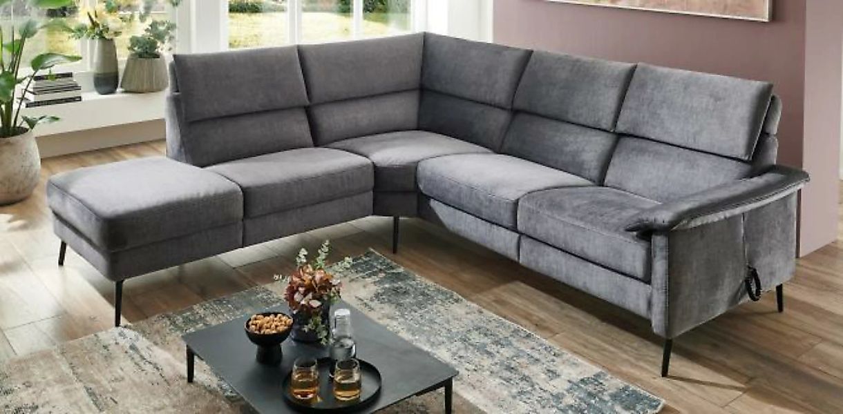 Sofa mit Relaxfunktion L-Form Antrazit 232 x 256 cm Trevi günstig online kaufen