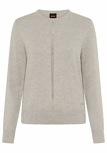 BOSS ORANGE Strickpullover "Finguine Premium Damenmode" mit Ajour-Dekor, Ru günstig online kaufen