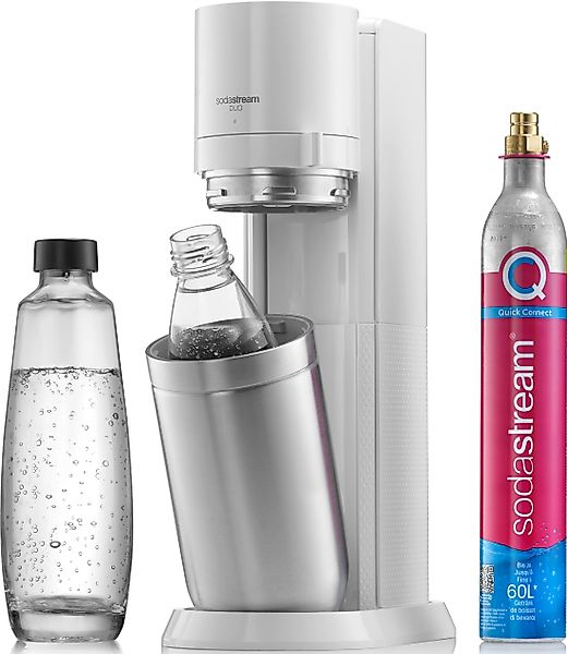 SodaStream Wassersprudler »DUO«, (Set, 4 tlg.), CO2-Zylinder, 1L Glasflasch günstig online kaufen