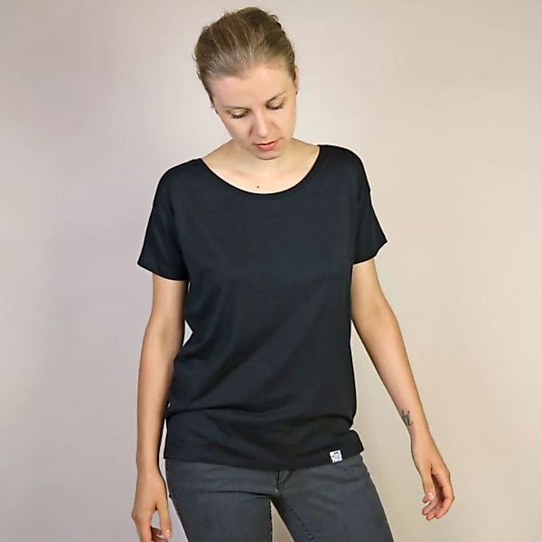 Tencel Oversize Shirt Basic Black günstig online kaufen